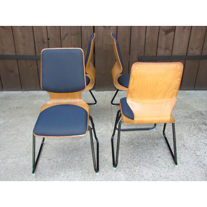 Set of 4 vintage Pagholz chairs by Flototto 1970s