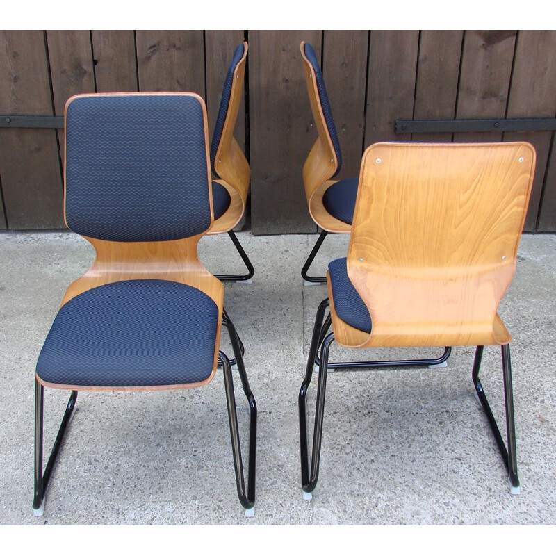 Lot de 4 chaises vintage Pagholz  par Flototto 1970