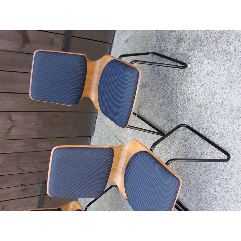 Set of 4 vintage Pagholz chairs by Flototto 1970s