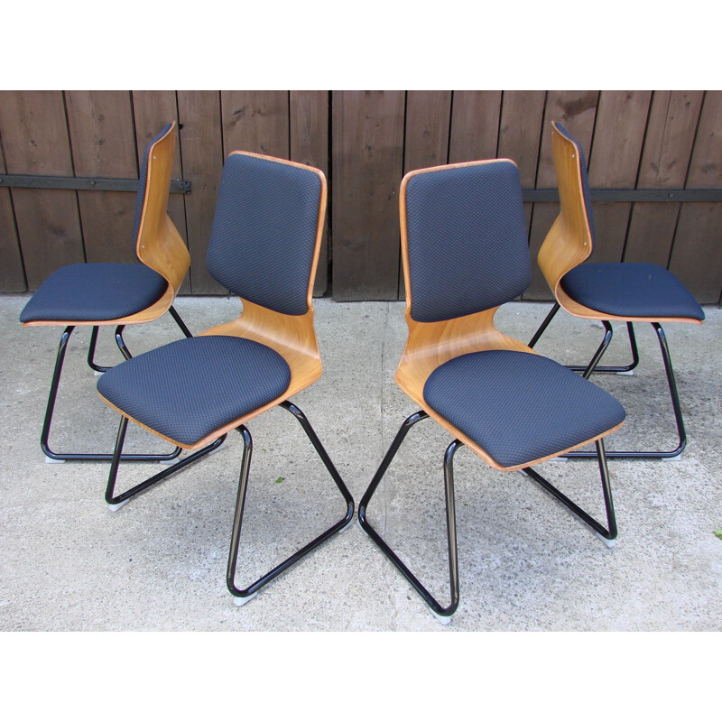 Set of 4 vintage Pagholz chairs by Flototto 1970s