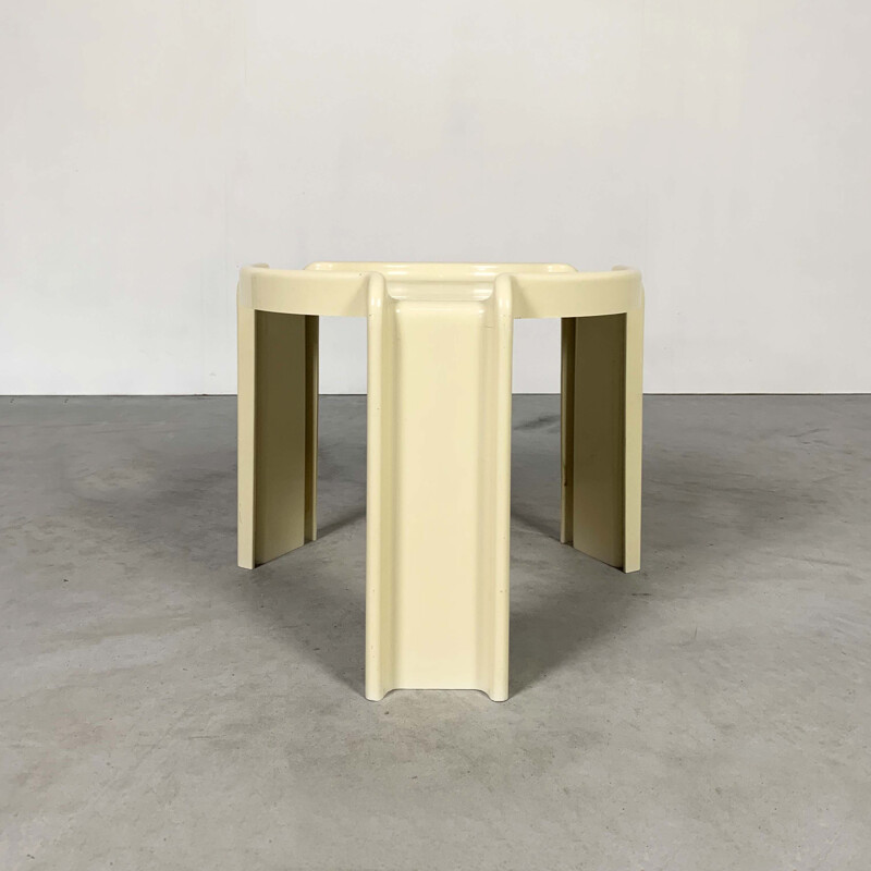 Vintage White Side Table by Giotto Stoppino for Kartell, 1970s
