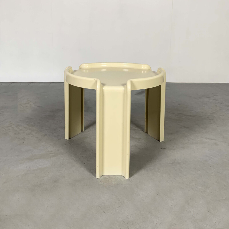 Table d'appoint vintage blanche de Giotto Stoppino pour Kartell 1970