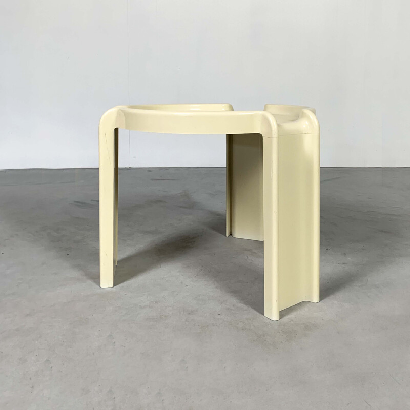 Vintage White Side Table by Giotto Stoppino for Kartell, 1970s