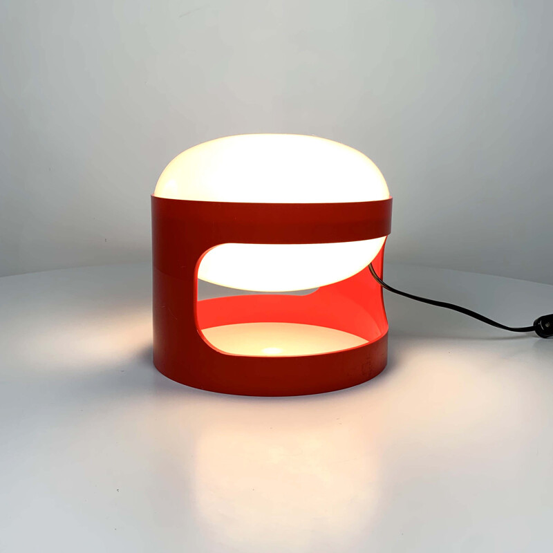 Vintage Red Model KD 27 Table Lamp by Joe Colombo for Kartell, 1970s