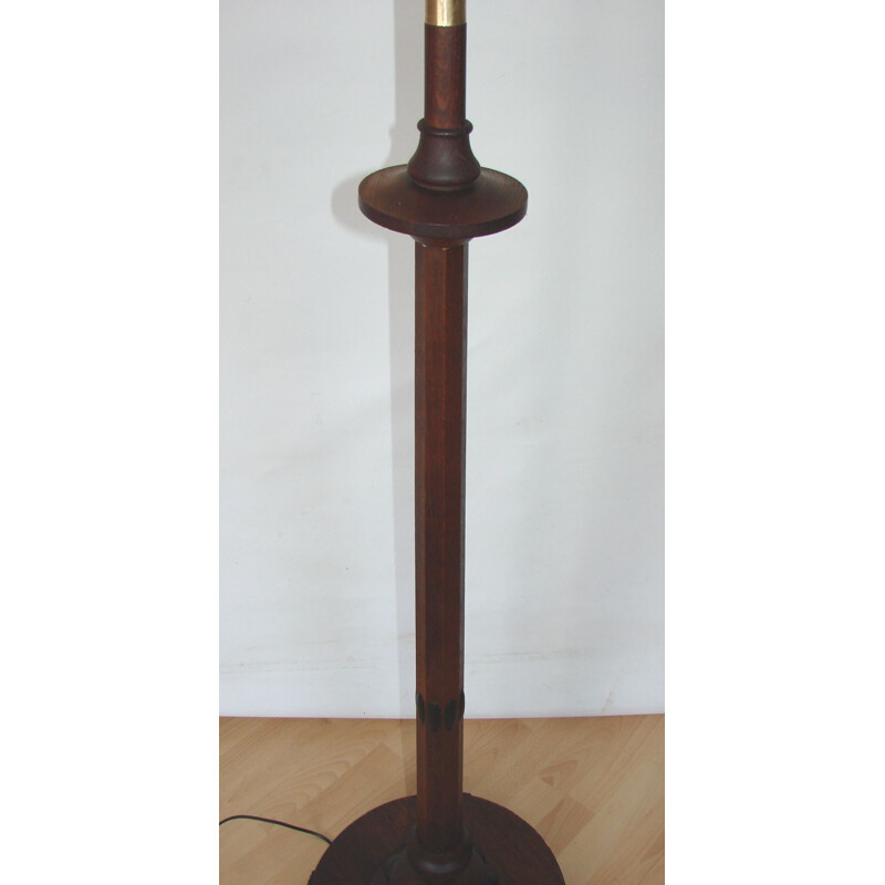 Vintage Art Deco floor lamp in wood, 1920