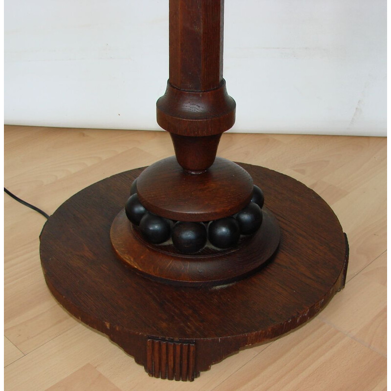 Lámpara de pie de madera Art Déco, 1920