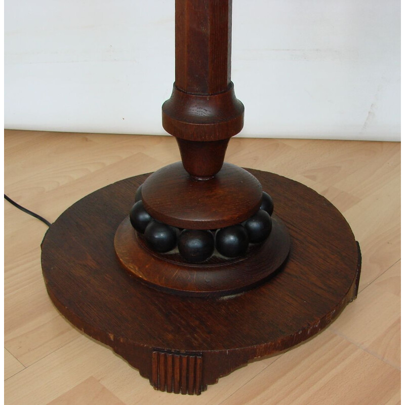 Vintage Art Deco floor lamp in wood, 1920