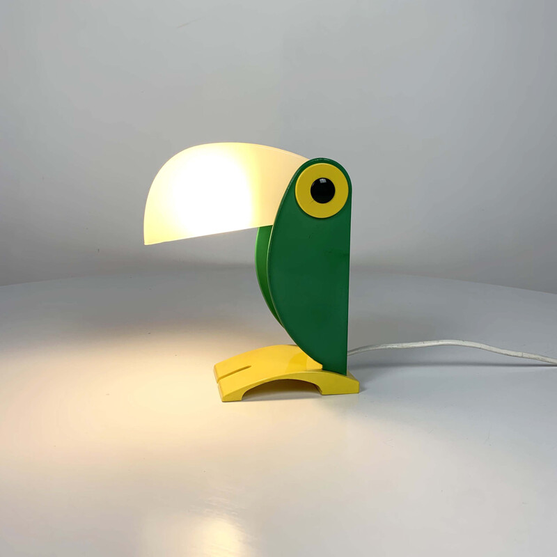 Lampe de table vintage vert Toucan par Old Timer Ferrari, 1960