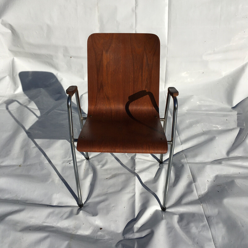 Set of 4 metallic vintage chairs Scandinavian