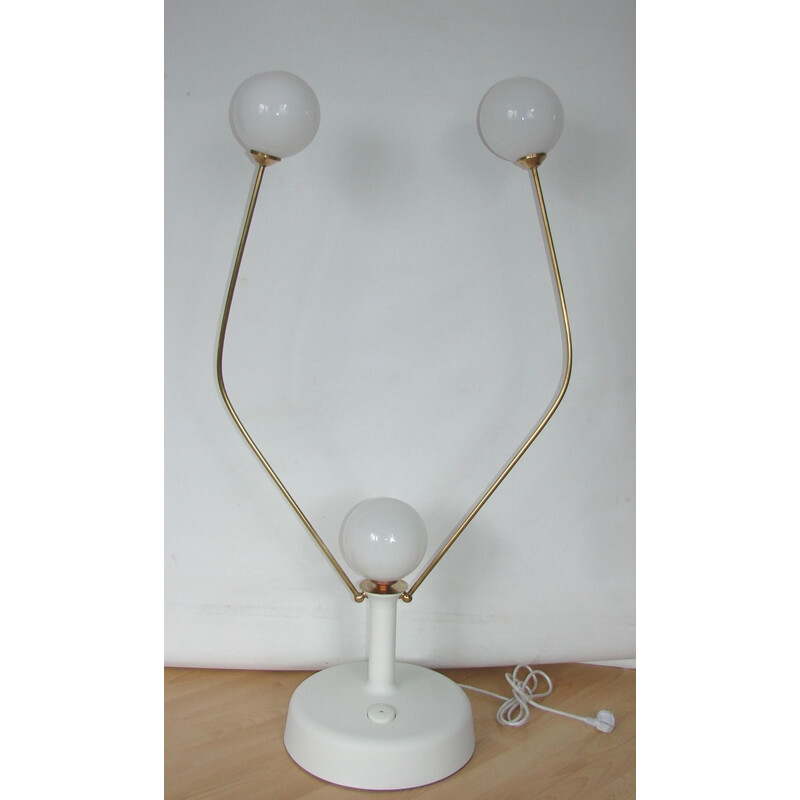 Vintage Floor lamp brass and steel 1970s