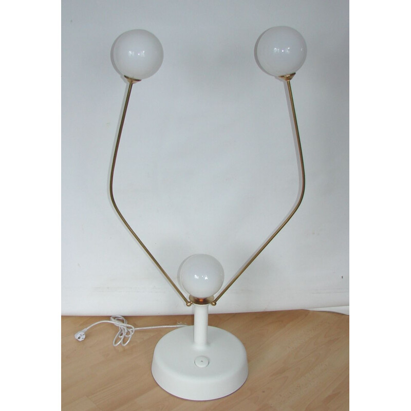 Vintage messing en stalen vloerlamp 1970