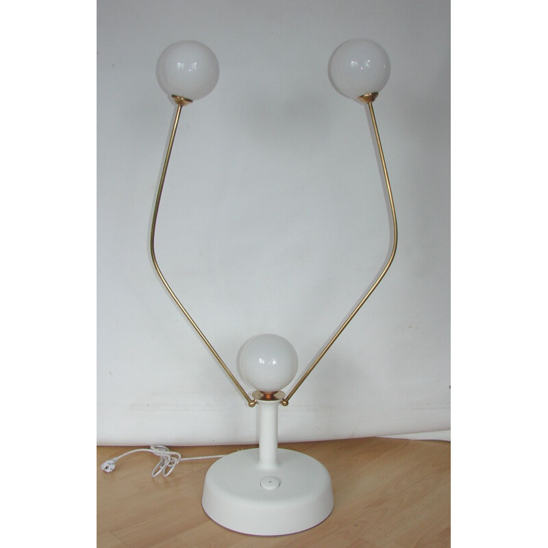 Vintage Floor lamp brass and steel 1970s