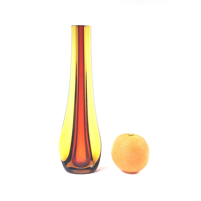 Vase Vintage en verre de Murano par Flavio Poli pour Seguso 1960