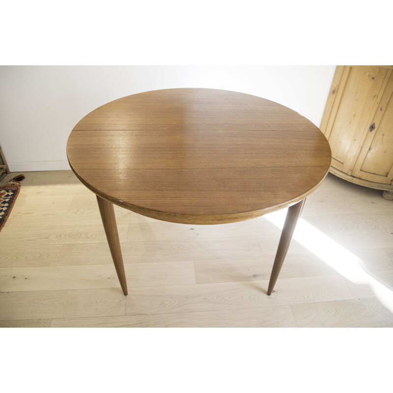 Vintage Scandinavian extensible round table 1960