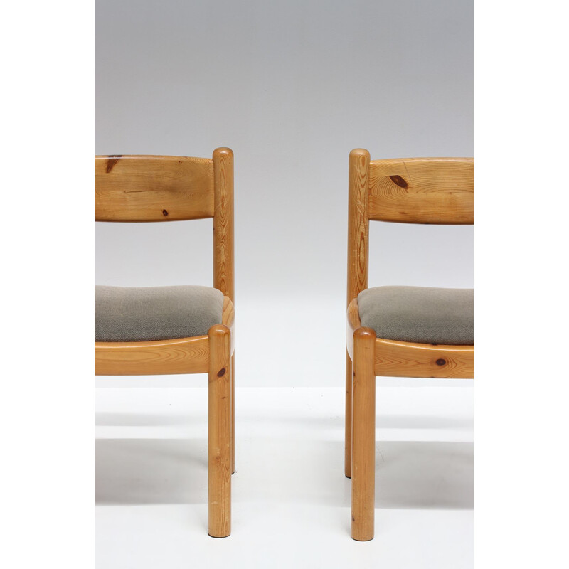 Lot de 6 chaises vintage en bois de pin