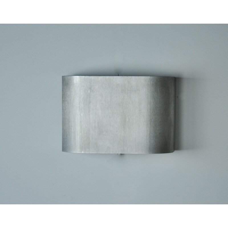 Vintage Brushed steel Wall Lamp, French 1950