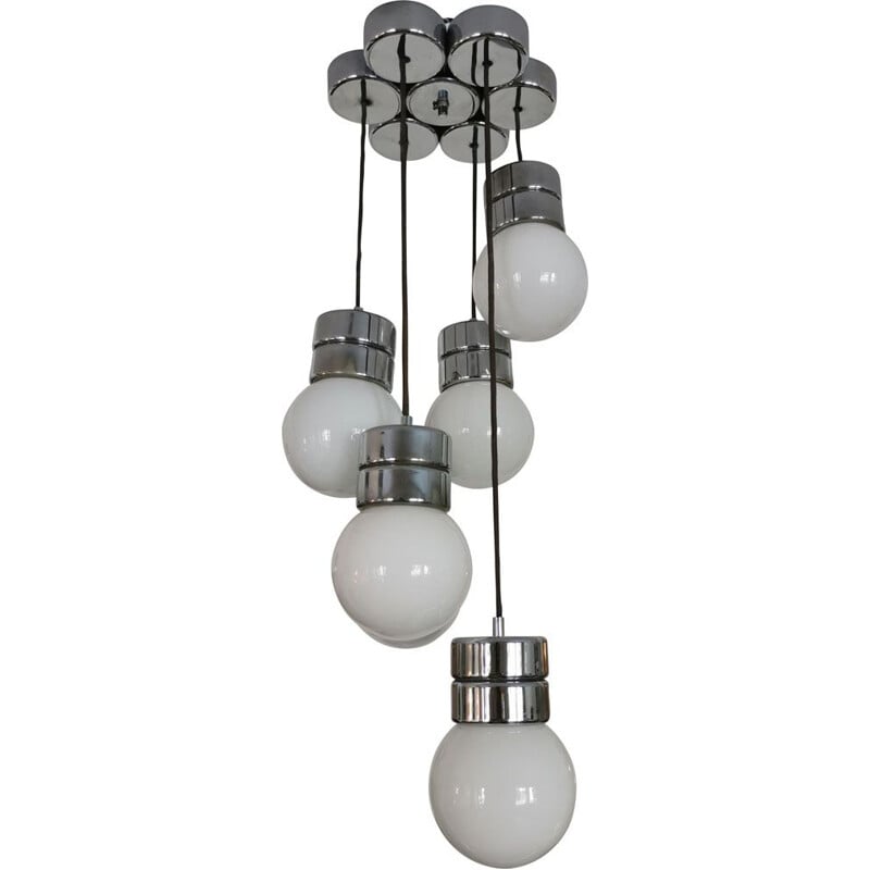 Vintage suspension cascade 6 globes space age 1960