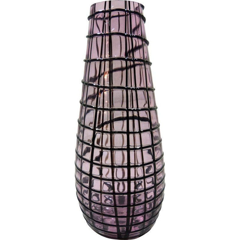 Grand vase vintage en verre Yuba de Paolo Crepac pour Vistosi 2002