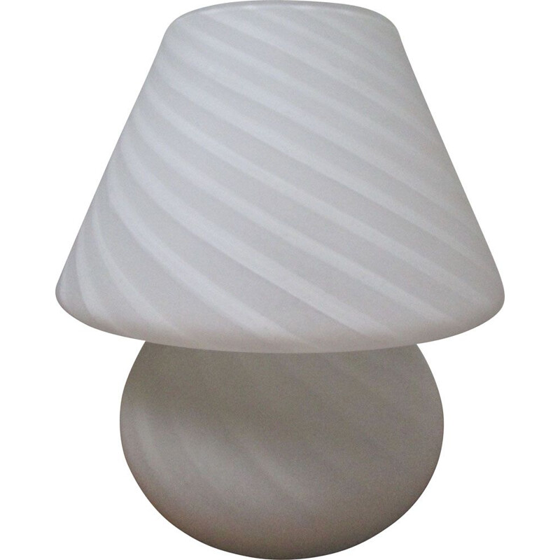 Vintage Mushroom lamp white glass 1970