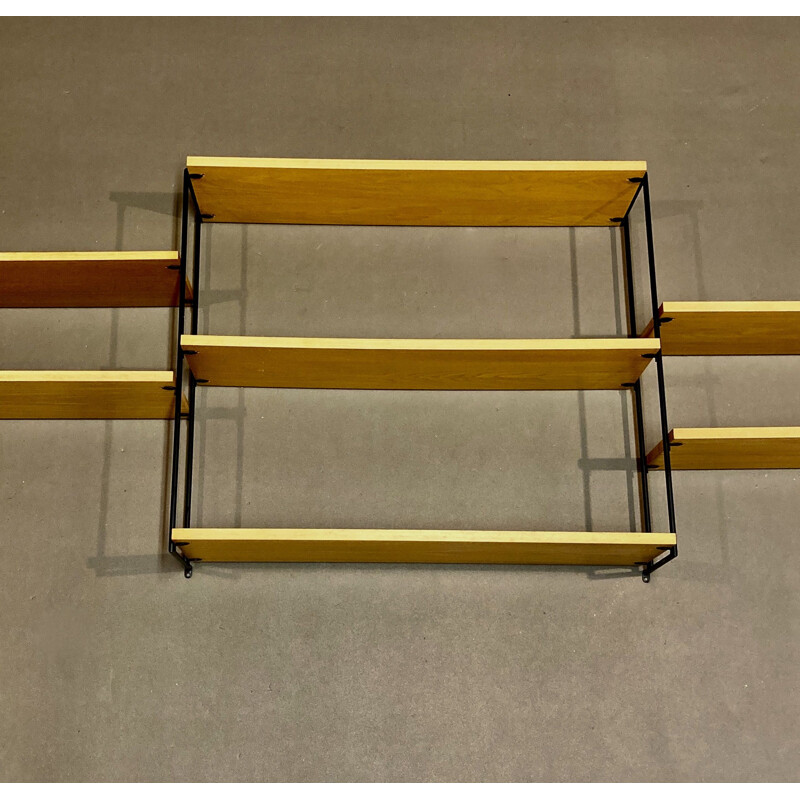 Large vintage modular shelf  Scandinavian 1950's