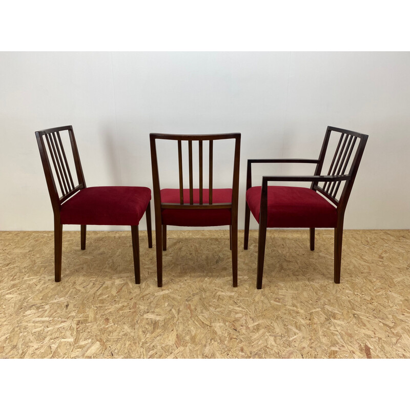 Set of 8 Mid Century Dining Chairs rosewood  by Archie Shine 1960s