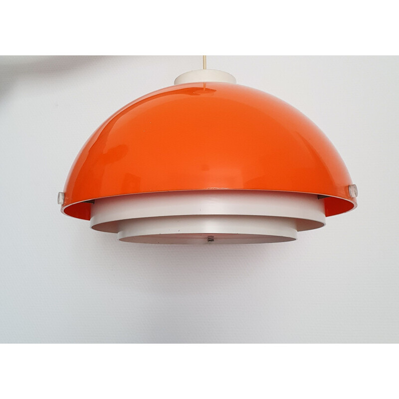 Vintage orange suspension lamp Space Age 1970 