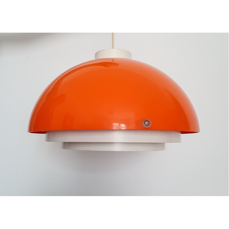 Vintage orange suspension lamp Space Age 1970 