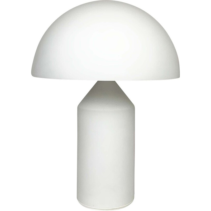 Lampe de table Vintage Atollo en verre blanc par Vico Magistretti pour Oluce 1960