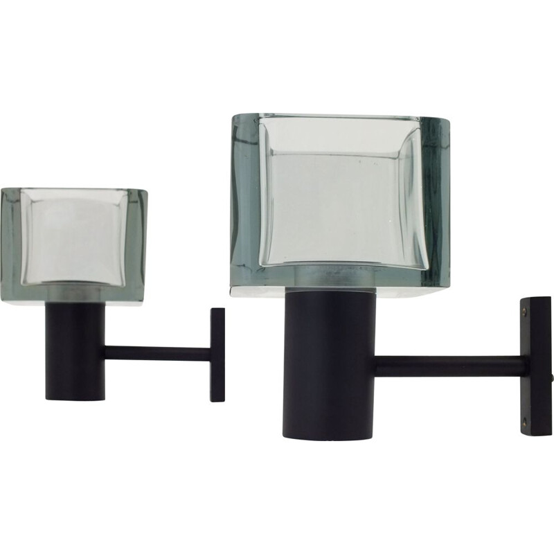 Pair of vintage glass sconces by Flavio Poli for Seguso, Italy 1970