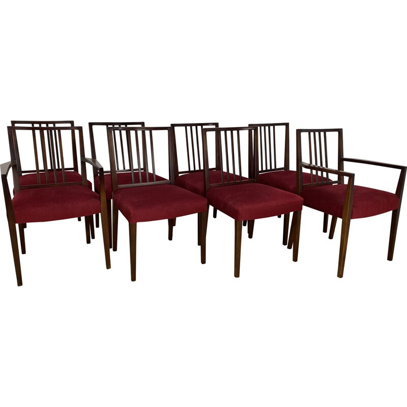 Ensemble de 8 chaises vintage en palissandre par Archie Shine 1960