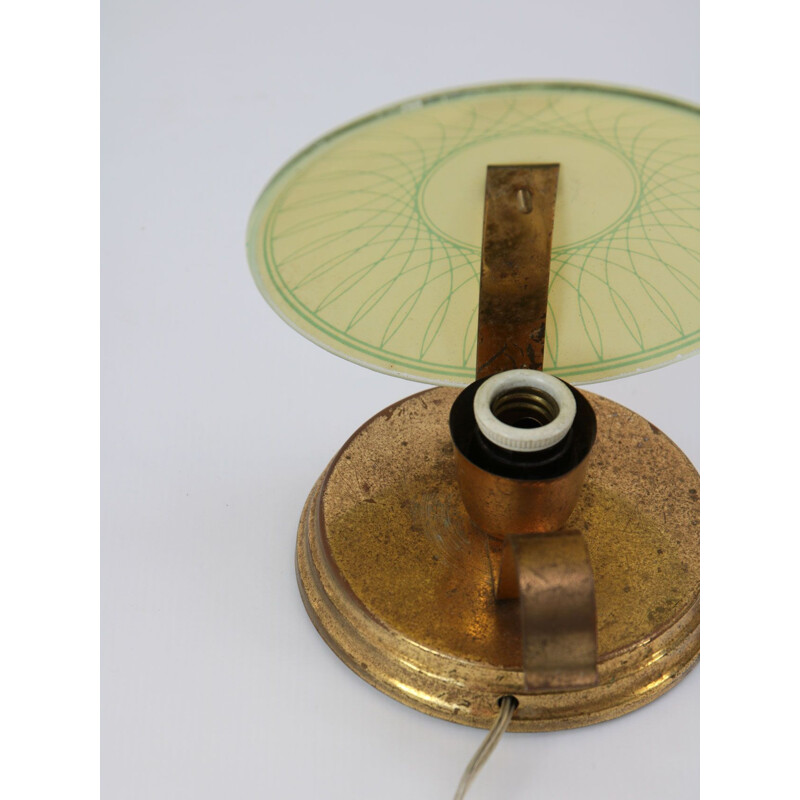 Lampe de table vintage en verre vert