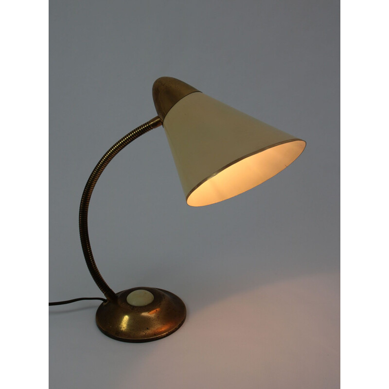 Lampe de table vintage à gros boutons en laiton