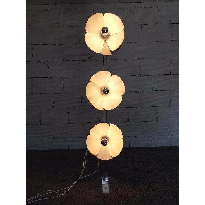 Vintage floor lamp Olivier Mourgue flowers 1960