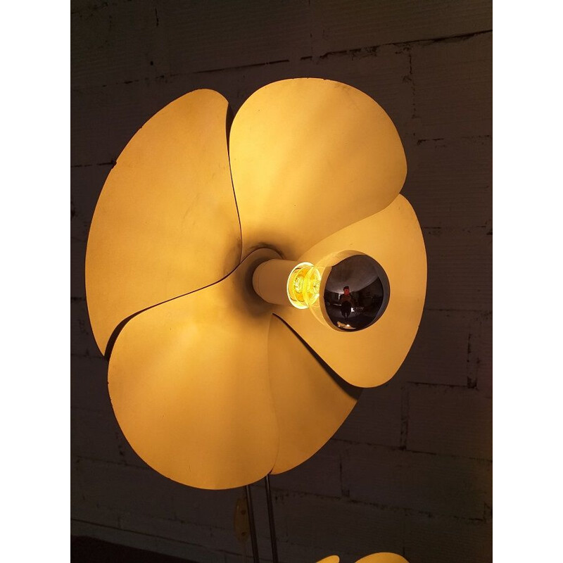 Vintage floor lamp Olivier Mourgue flowers 1960