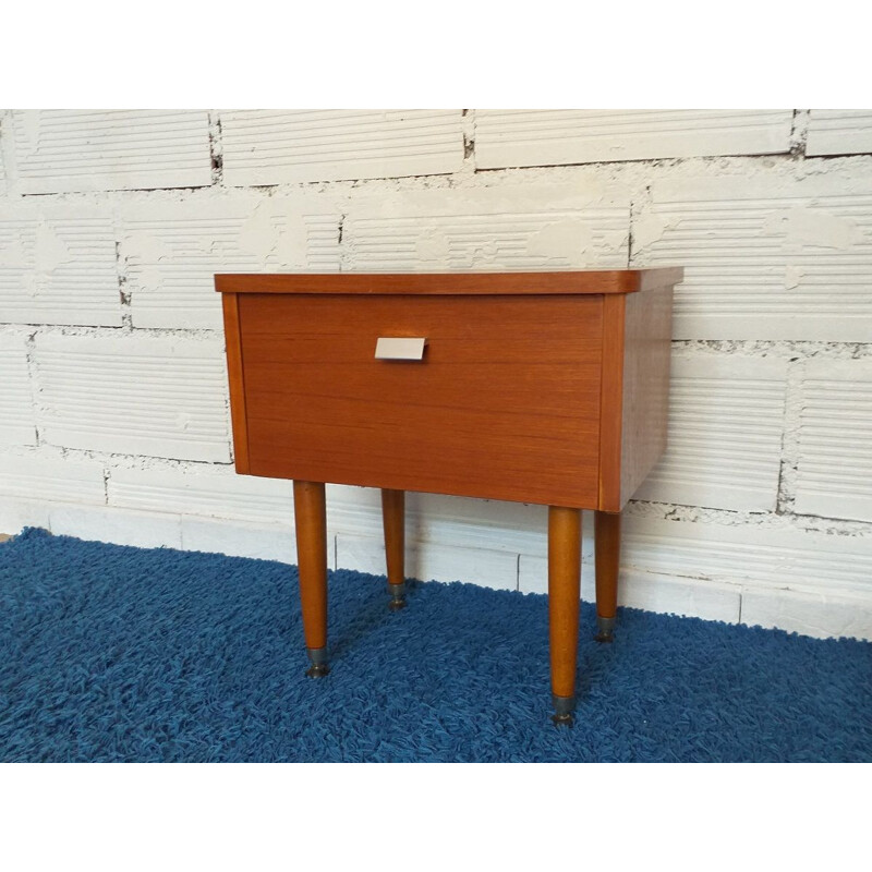 Vintage scandinavian teak bedside table 1960 