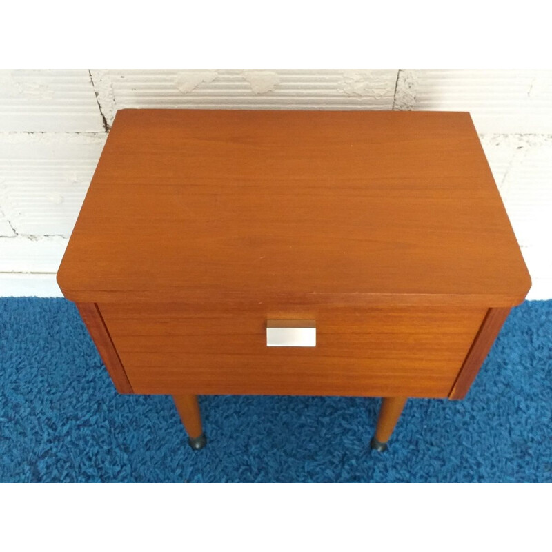 Table de chevet vintage teck scandinave 1960 