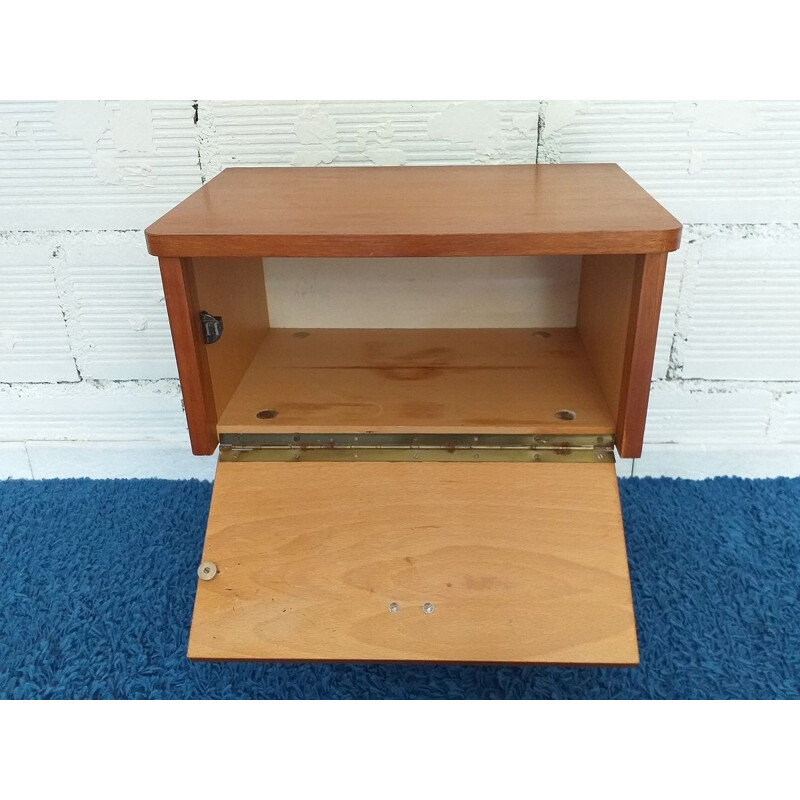 Vintage scandinavian teak bedside table 1960 