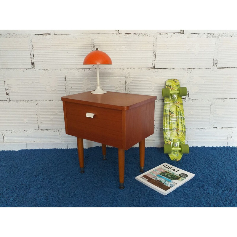 Table de chevet vintage teck scandinave 1960 