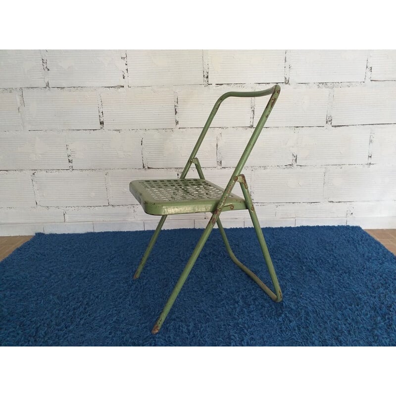 Vintage industrial folding chairs 1950