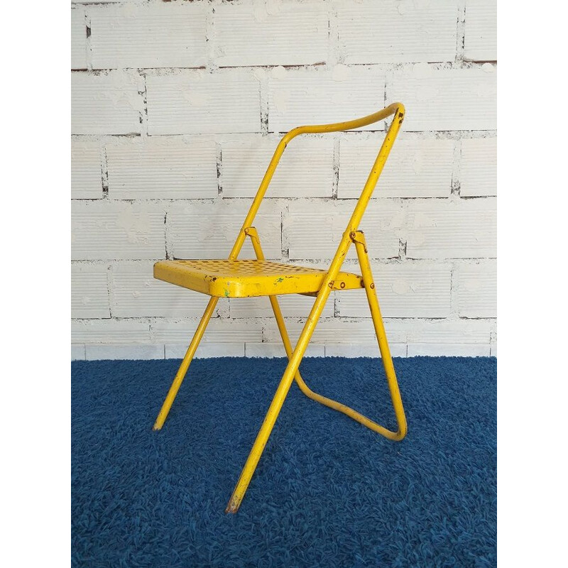 Vintage industrial folding chair 1950