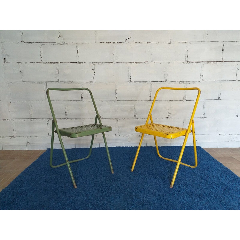 Vintage industrial folding chair 1950