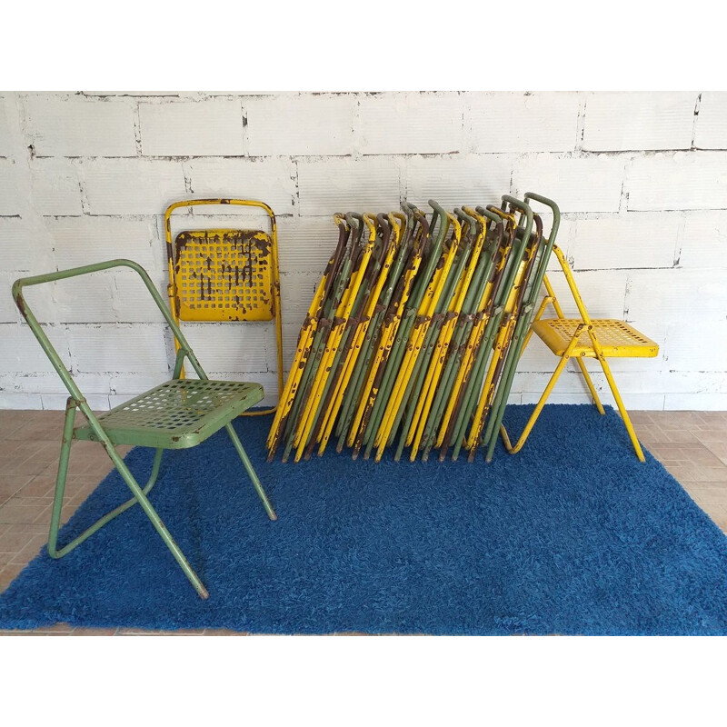 Vintage industrial folding chair 1950