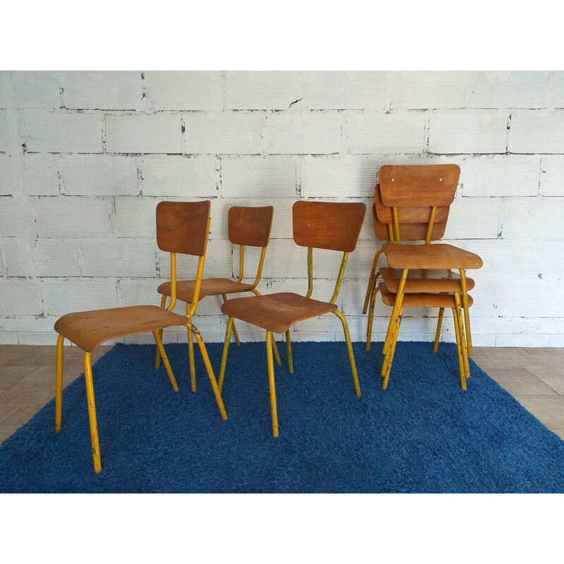 Lot de 6 chaises vintage  Mullca 511 1950