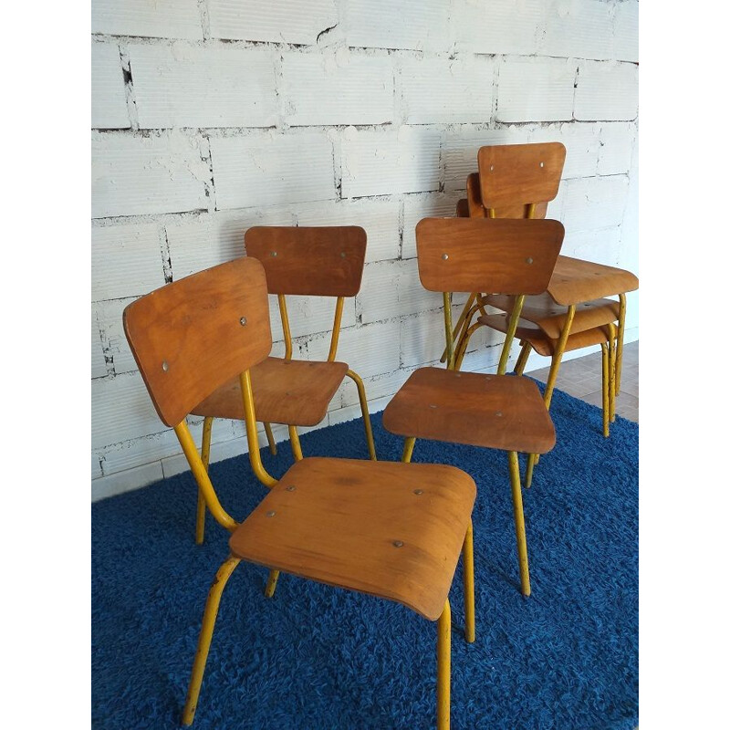 Set of 6 vintage chairs Mullca 511 1950