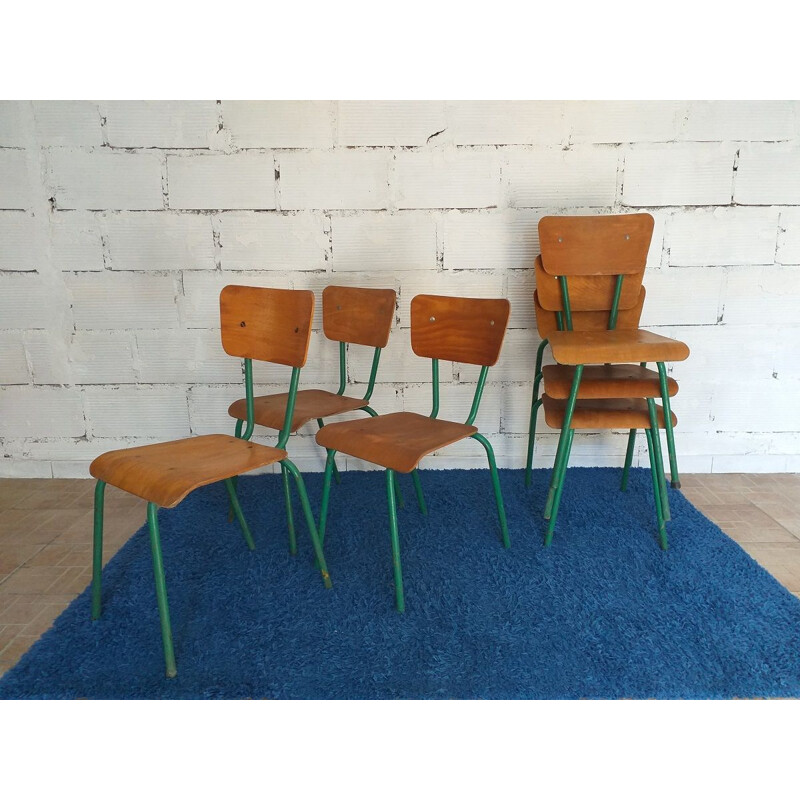 Set of 6 vintage chairs Mullca 511 1950