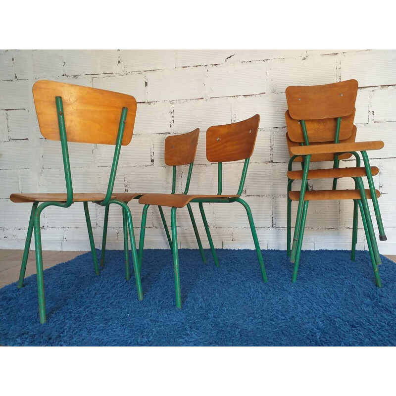 Set of 6 vintage chairs Mullca 511 1950