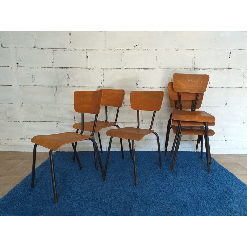 Set of 6 vintage chairs Mullca 511 1950