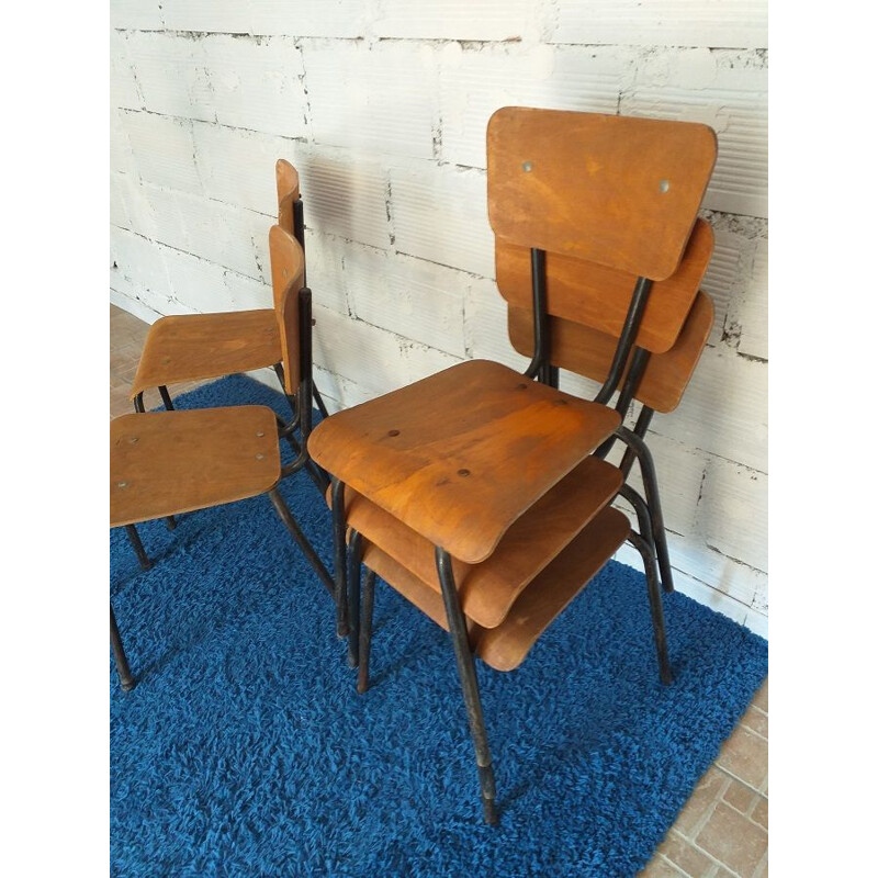 Set of 6 vintage chairs Mullca 511 1950