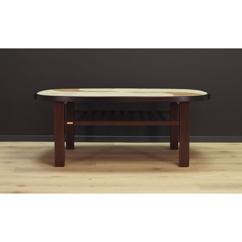 Vintage table beech veneer wood by Gangsø Møbler manufactory Scandinavian 1970s