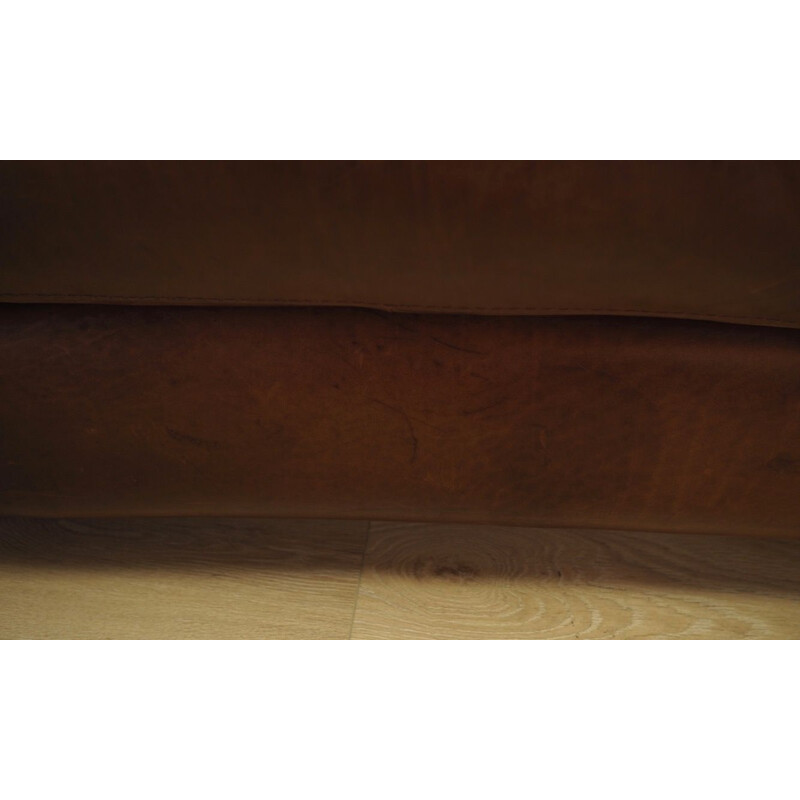 Vintage Armchair Scandinavian leather brown Danish 1960s